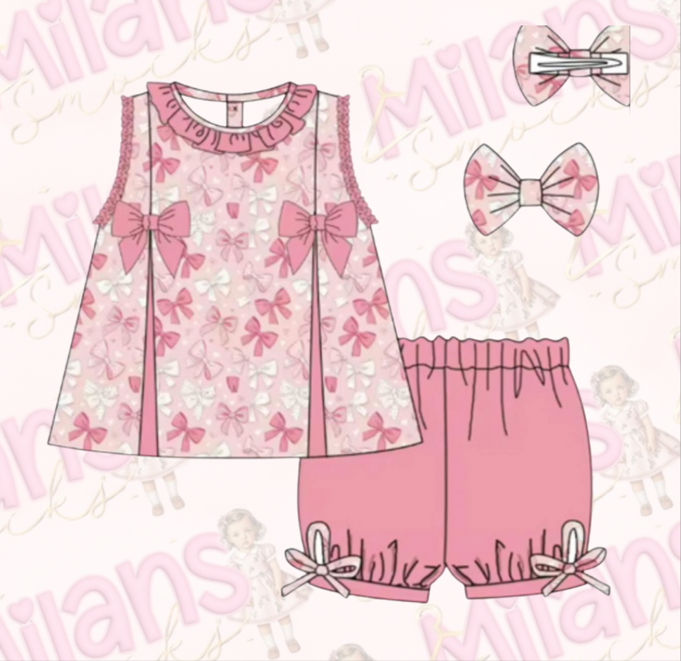 Girls bow design two piece set