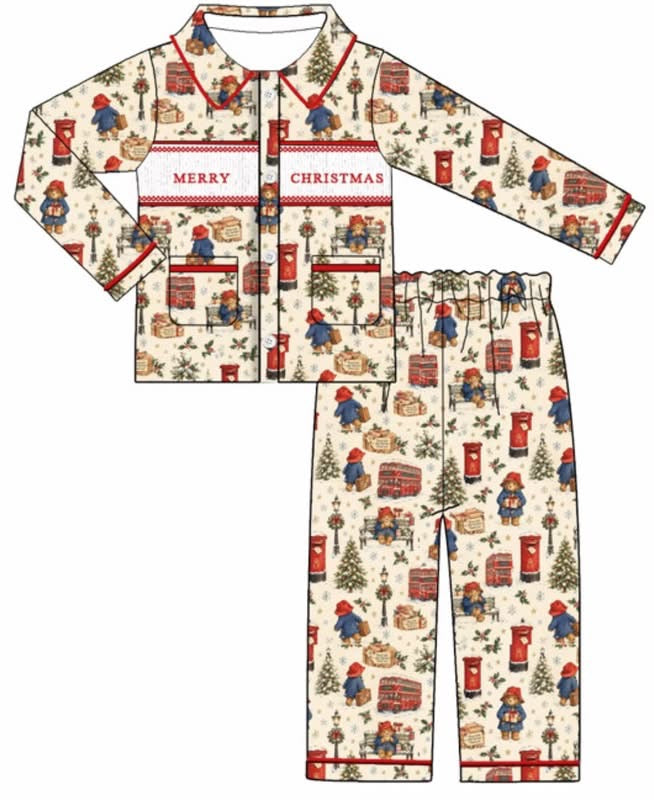 BOYS CHRISTMAS PADDINGTON SMOCK PYJAMAS (PREORDER)