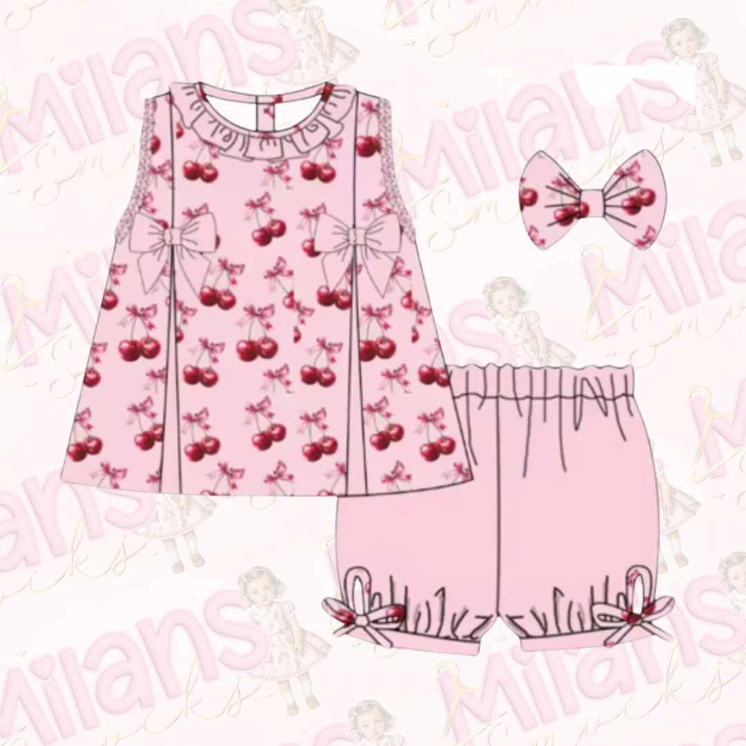 Cherry two piece girls set