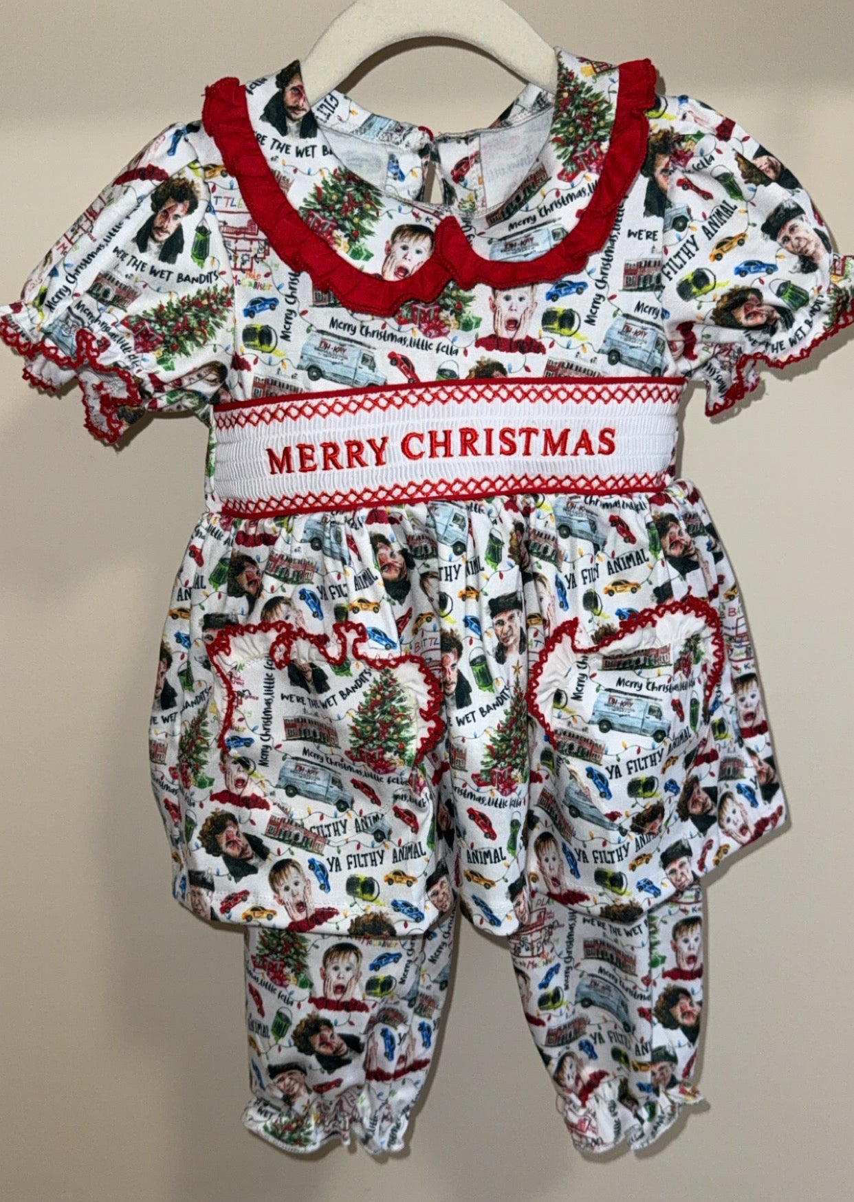Girls Christmas smock pyjamas