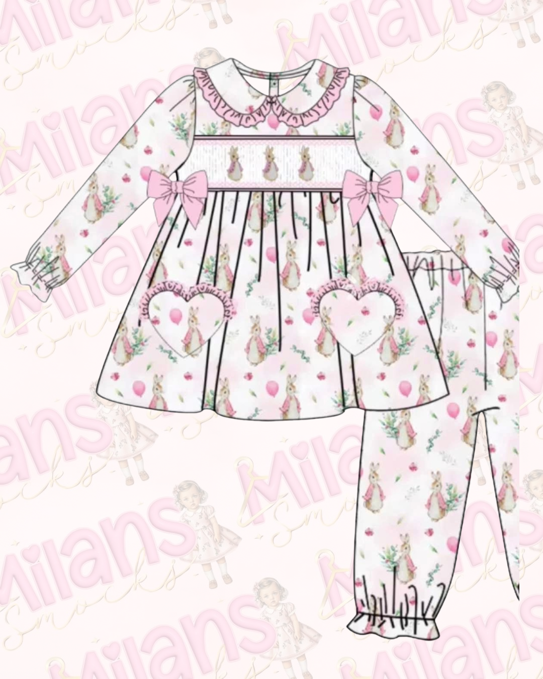 Girls Easter Smock Pyjamas