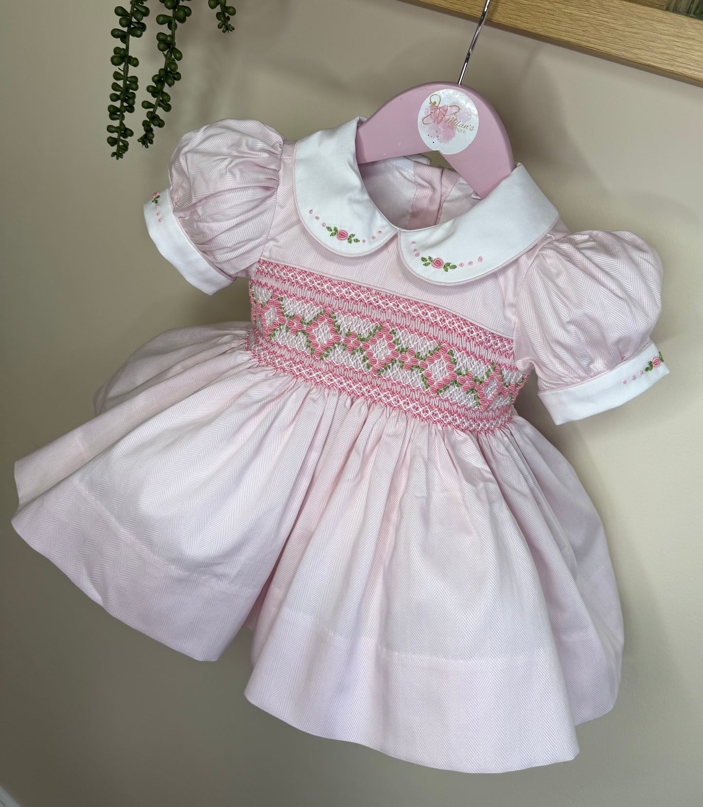 ‘Emily’ Pink Smock Dress