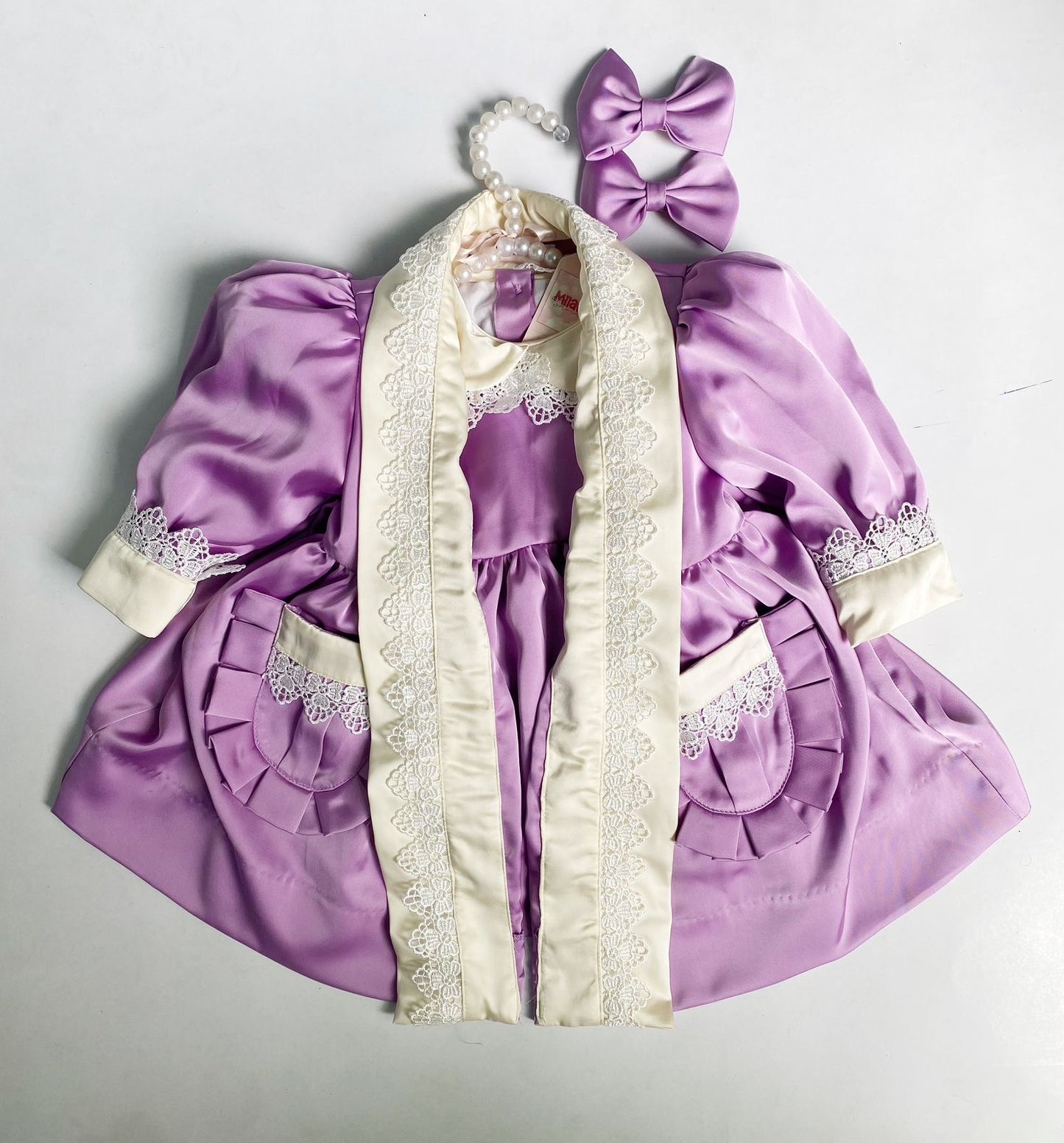 Lilac night gown and night coat set