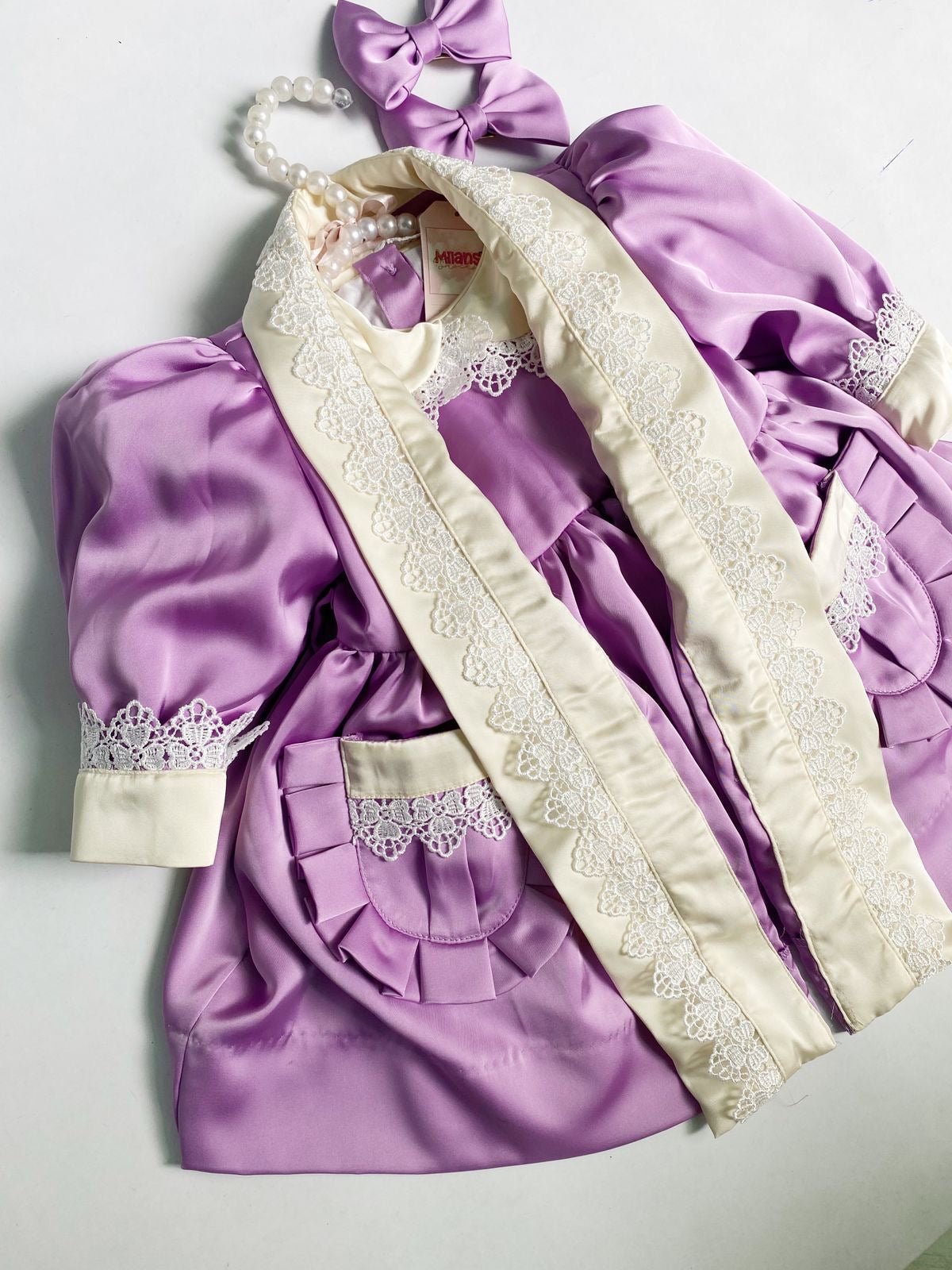 Lilac night gown and night coat set