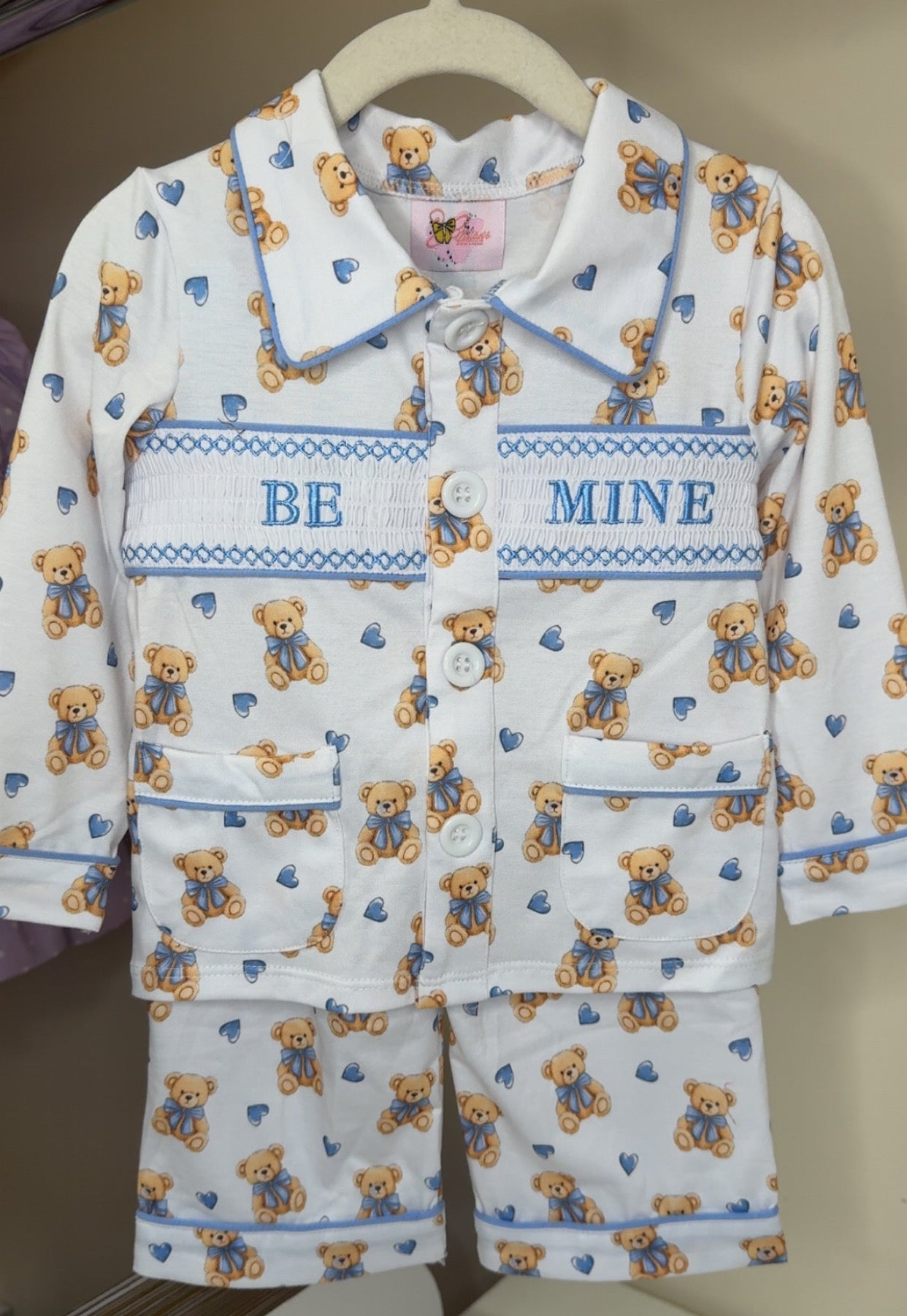 Boys Teddy Smock Pyjamas