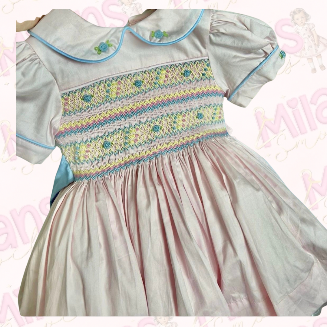 Girls pastel smock dress