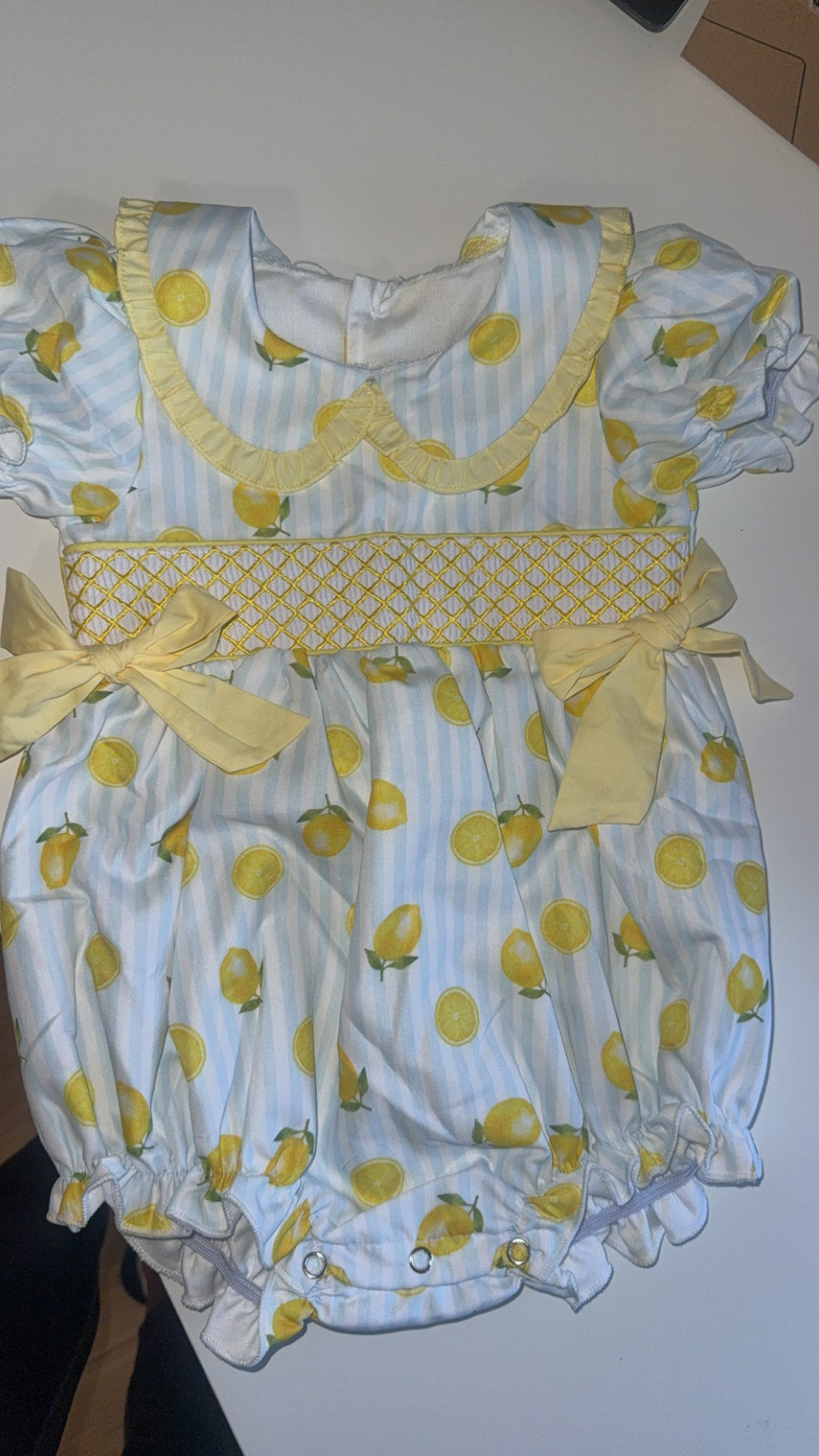 Girls Lemon Bubble Romper