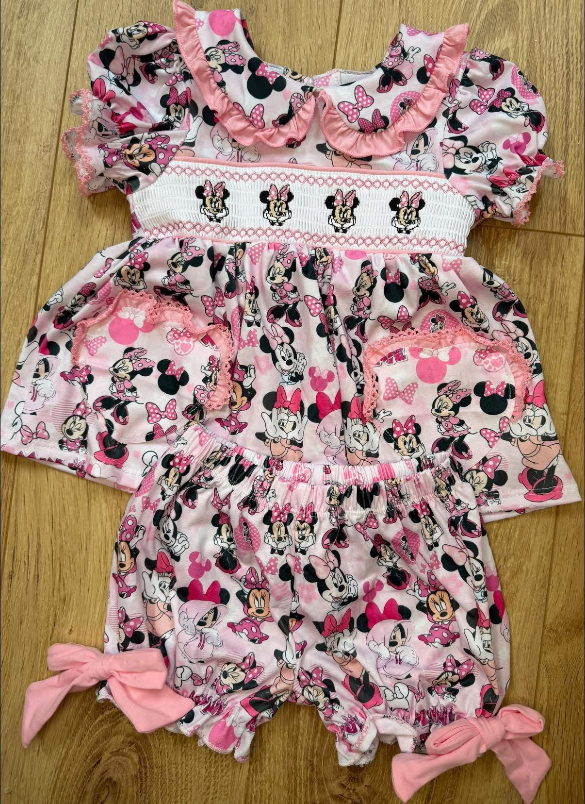 GIRLS MINNIE SMOCK PYJAMAS
