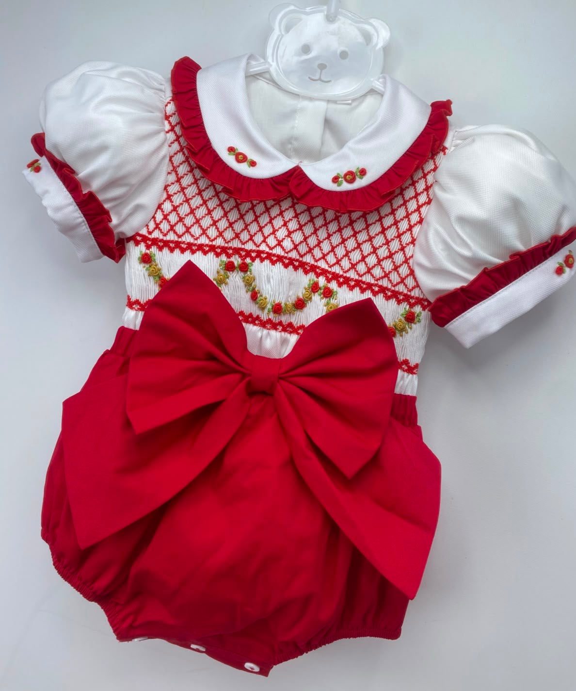 GIRLS ‘ROSE’ SMOCK ROMPER