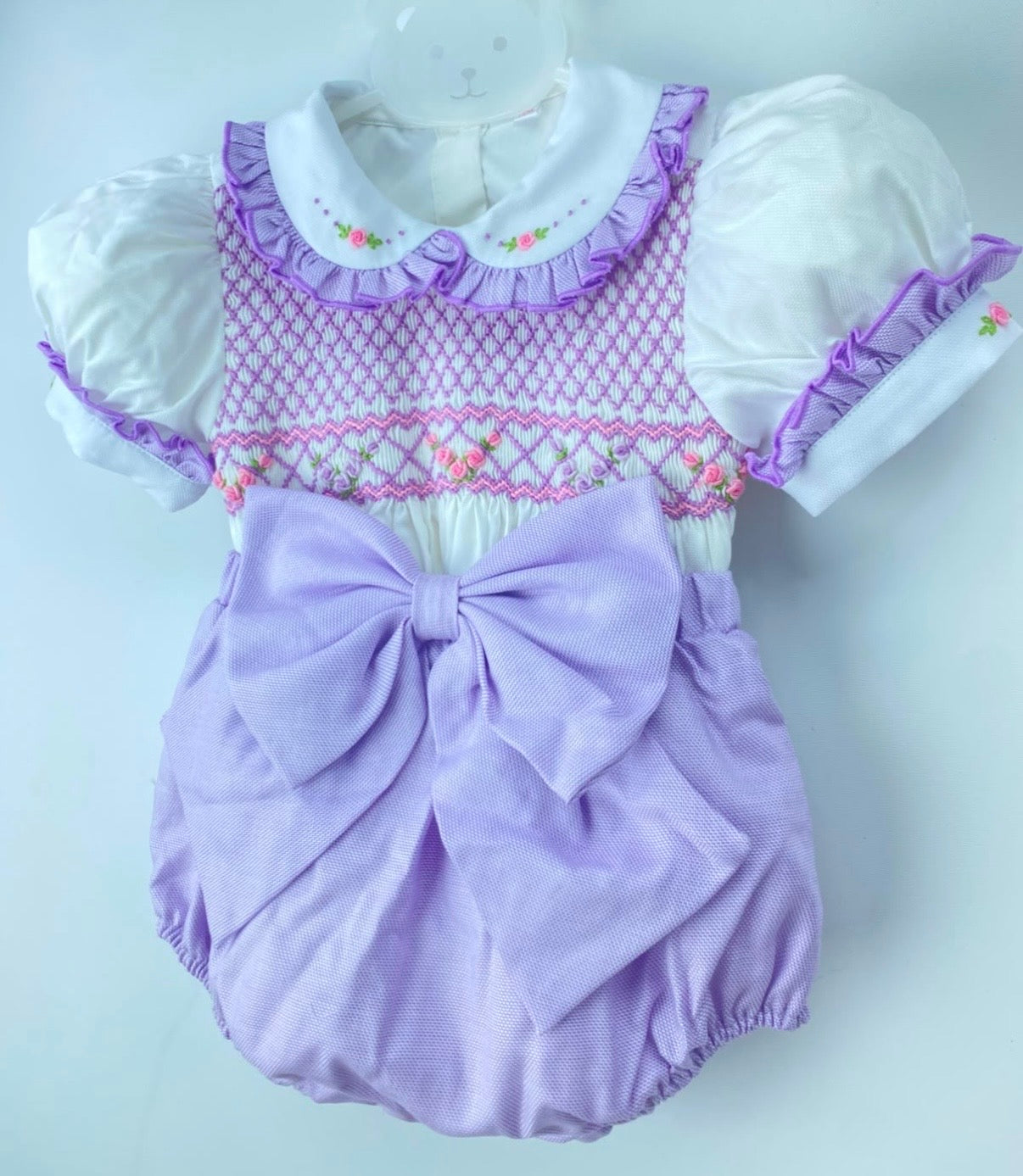 Girls Violet Smock Romper