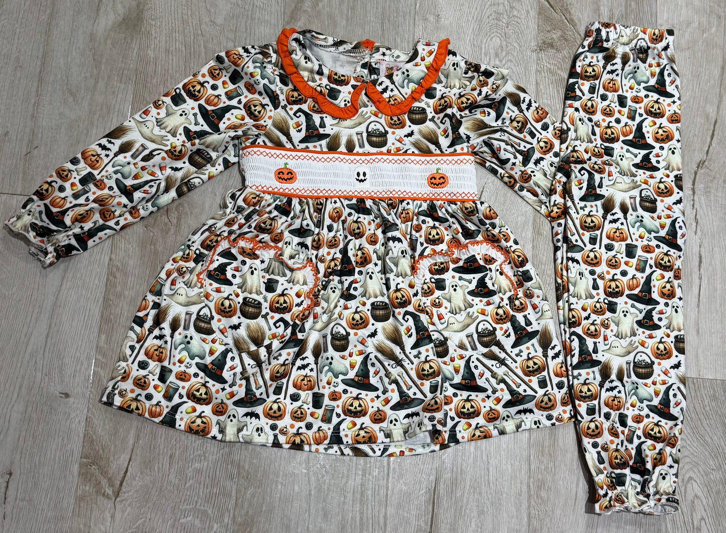 Girls Halloween smock pyjamas