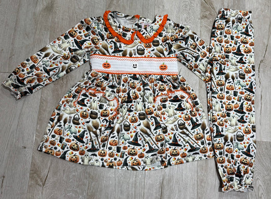 Girls Halloween smock pyjamas