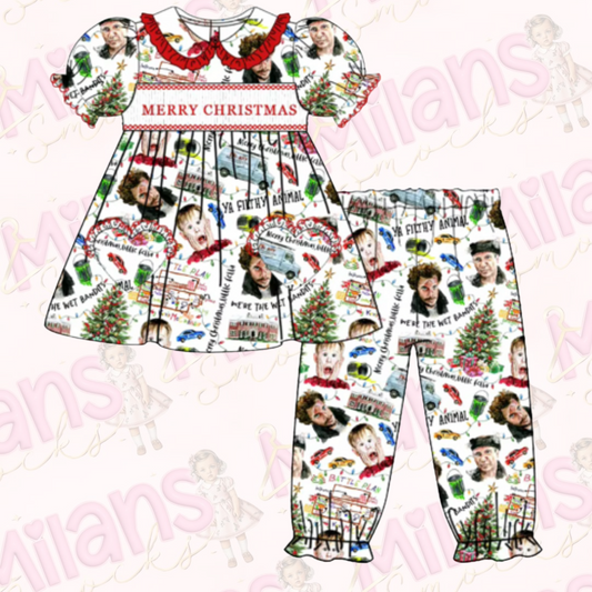 Girls Christmas smock pyjamas pre order