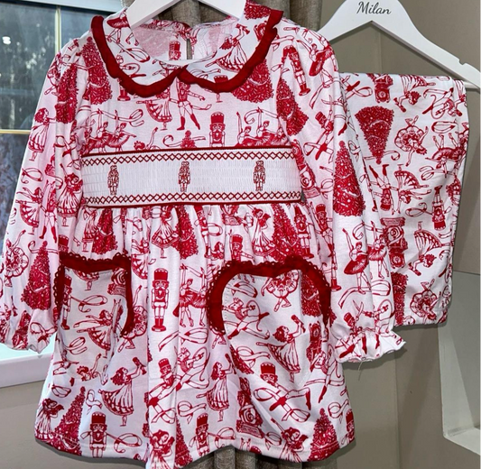 Girls Christmas smock pyjamas