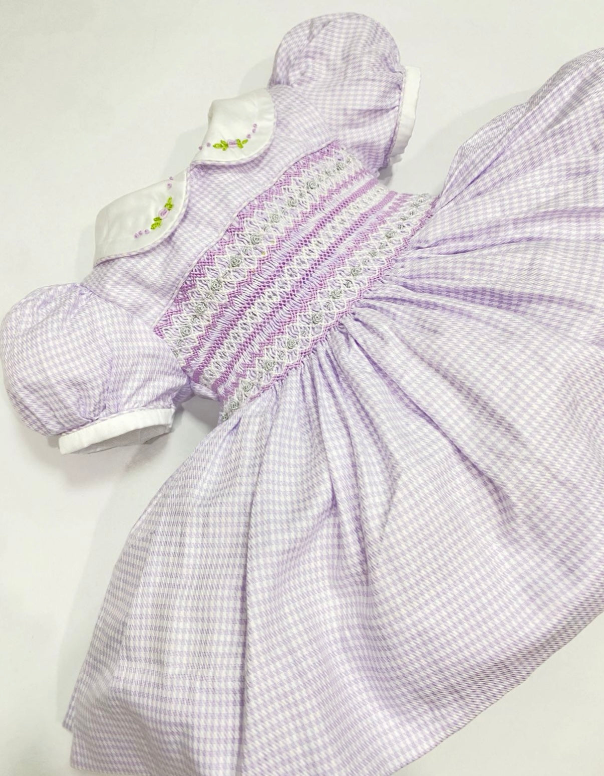 Pre order lilac gingham smock dress