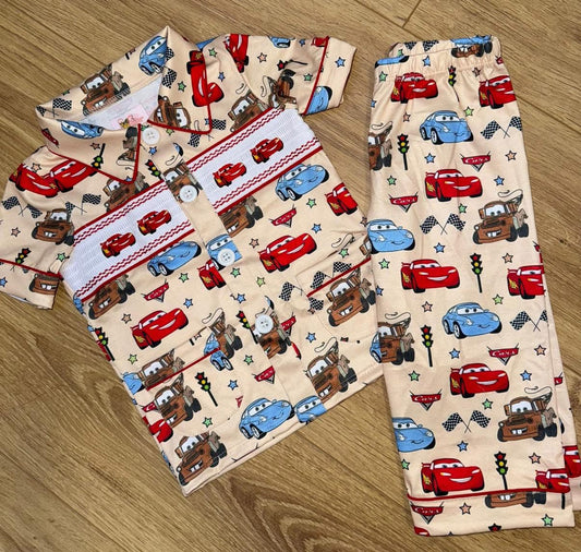 Boys car smock pyjamas