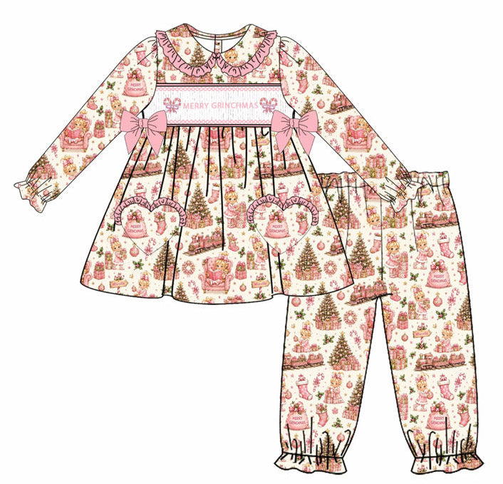 Girls Christmas Cindy Lou Smock Pyjamas