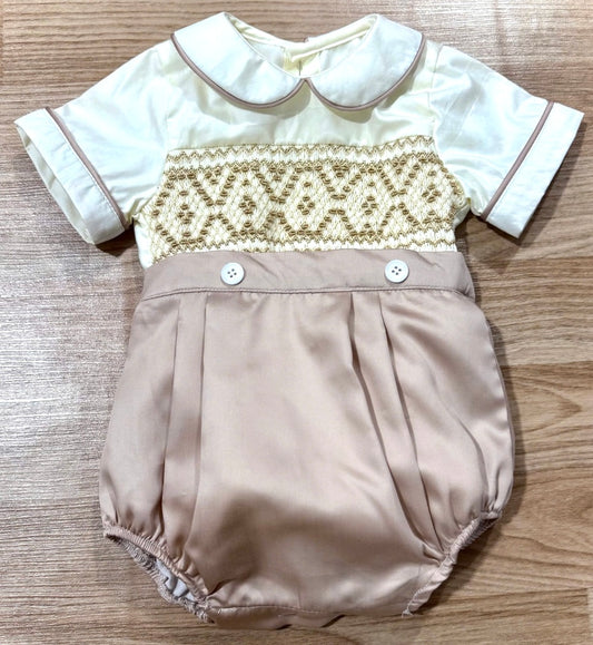 Pre Order boys exclusive smocked romper set