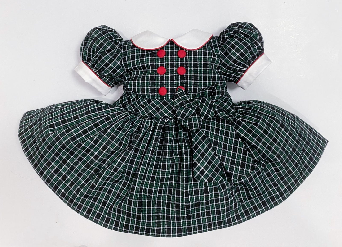 Green tartan classic dress