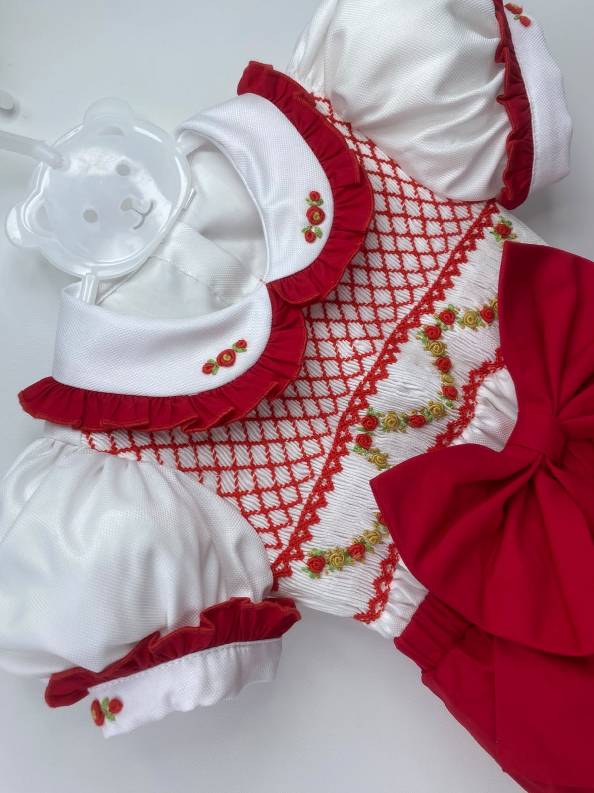 GIRLS ‘ROSE’ SMOCK ROMPER