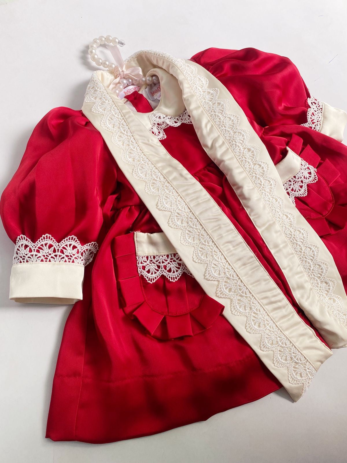 Red ‘Sophia’ night gown and night coat set pre order