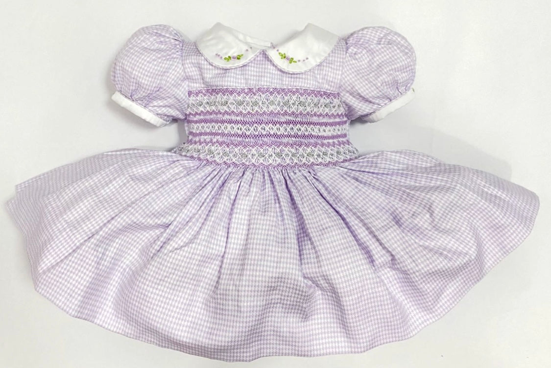 Pre order lilac gingham smock dress
