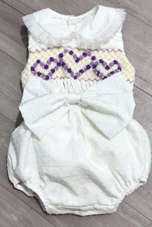 Girls swissdot smock romper