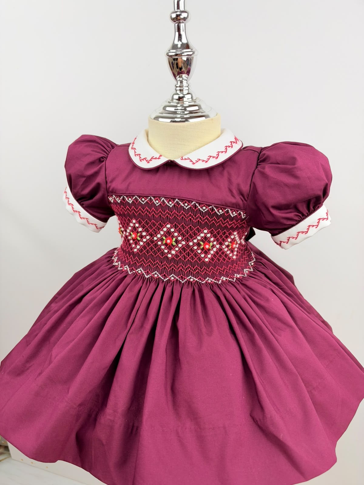 GIRLS PLUM SMOCK DRESS