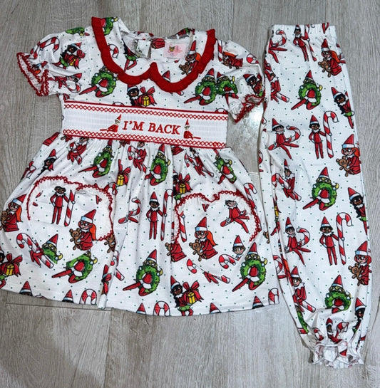 Girls Christmas smock pyjamas
