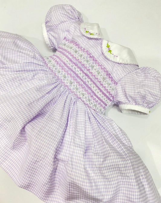 Pre order lilac gingham smock dress