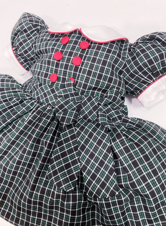 Green tartan classic dress