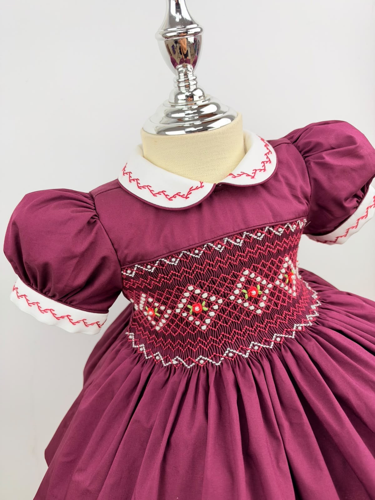 GIRLS PLUM SMOCK DRESS