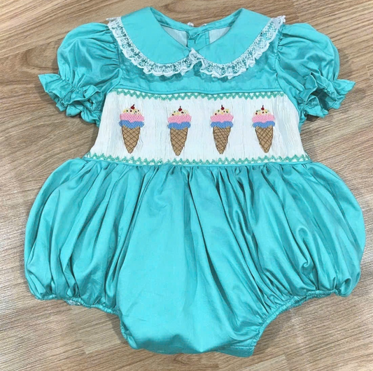 Ice Cream Hand Smocked Romper