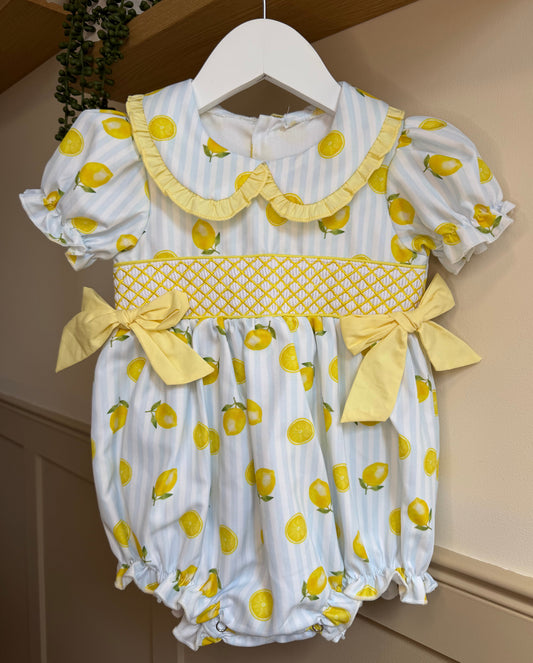 GIRLS ‘LEMON DROP’ BUBBLE ROMPER
