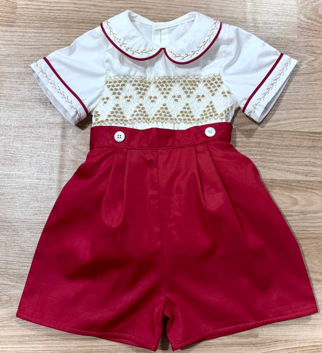 Pre order boys exclusive smocked romper set