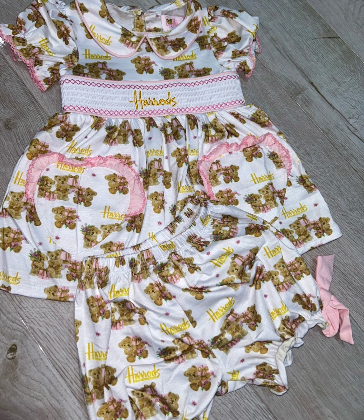 girls inspired smock pyjamas and gown set