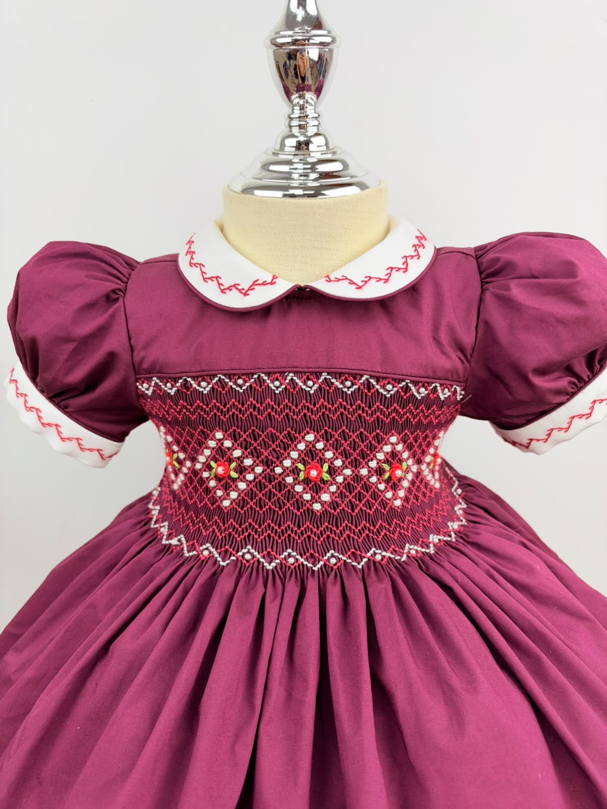 GIRLS PLUM SMOCK DRESS