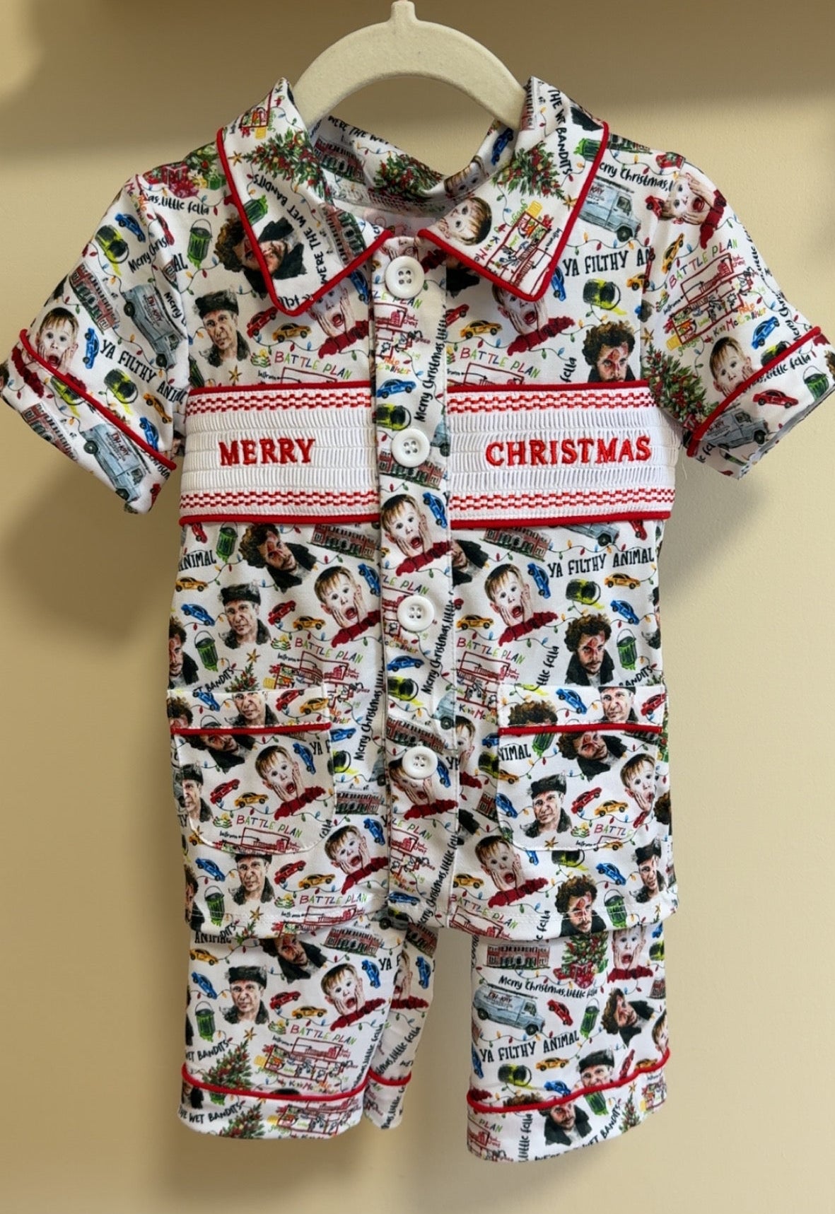 Boys Christmas smock pyjamas