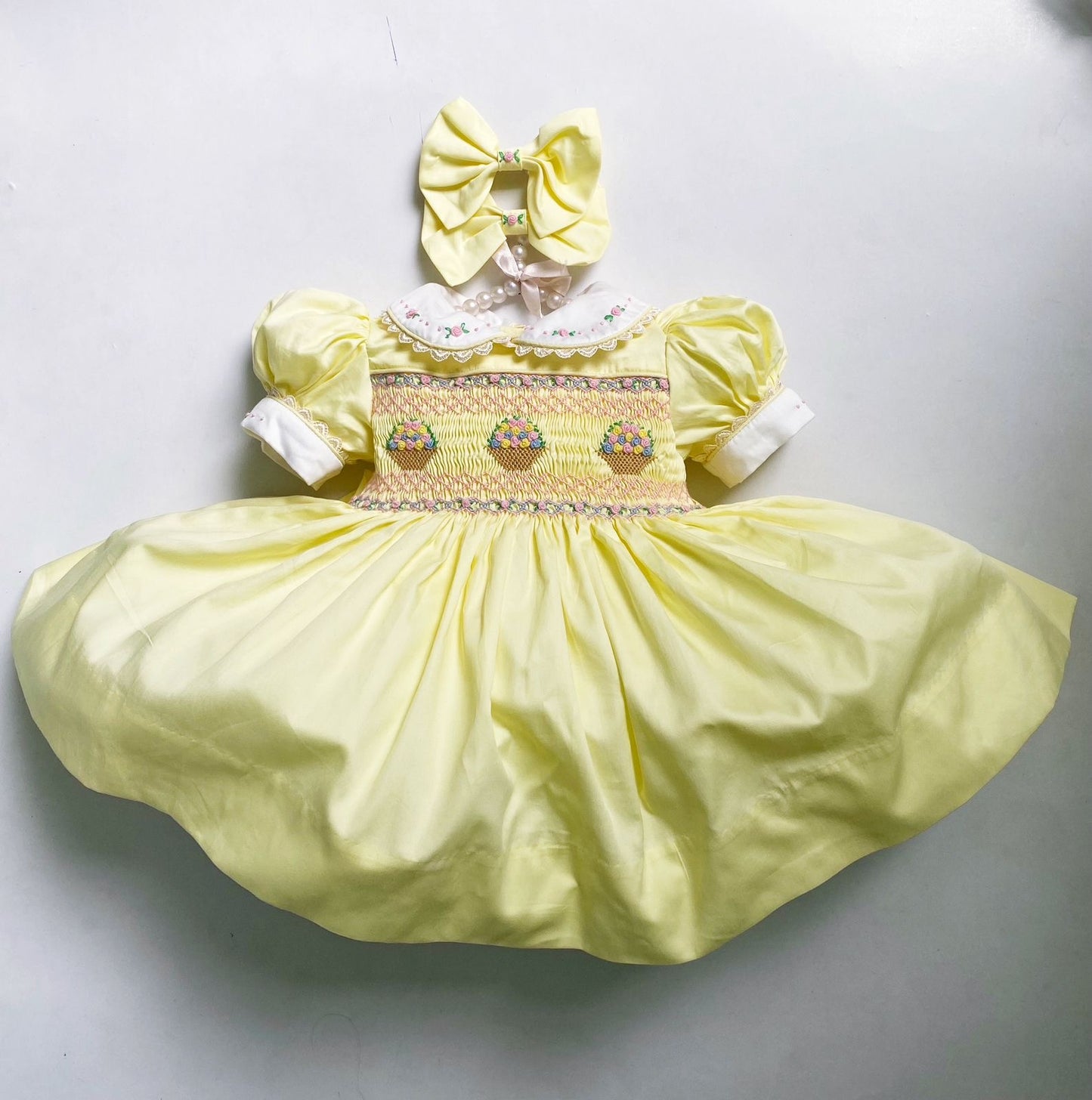 Easter basket smock dress pre order