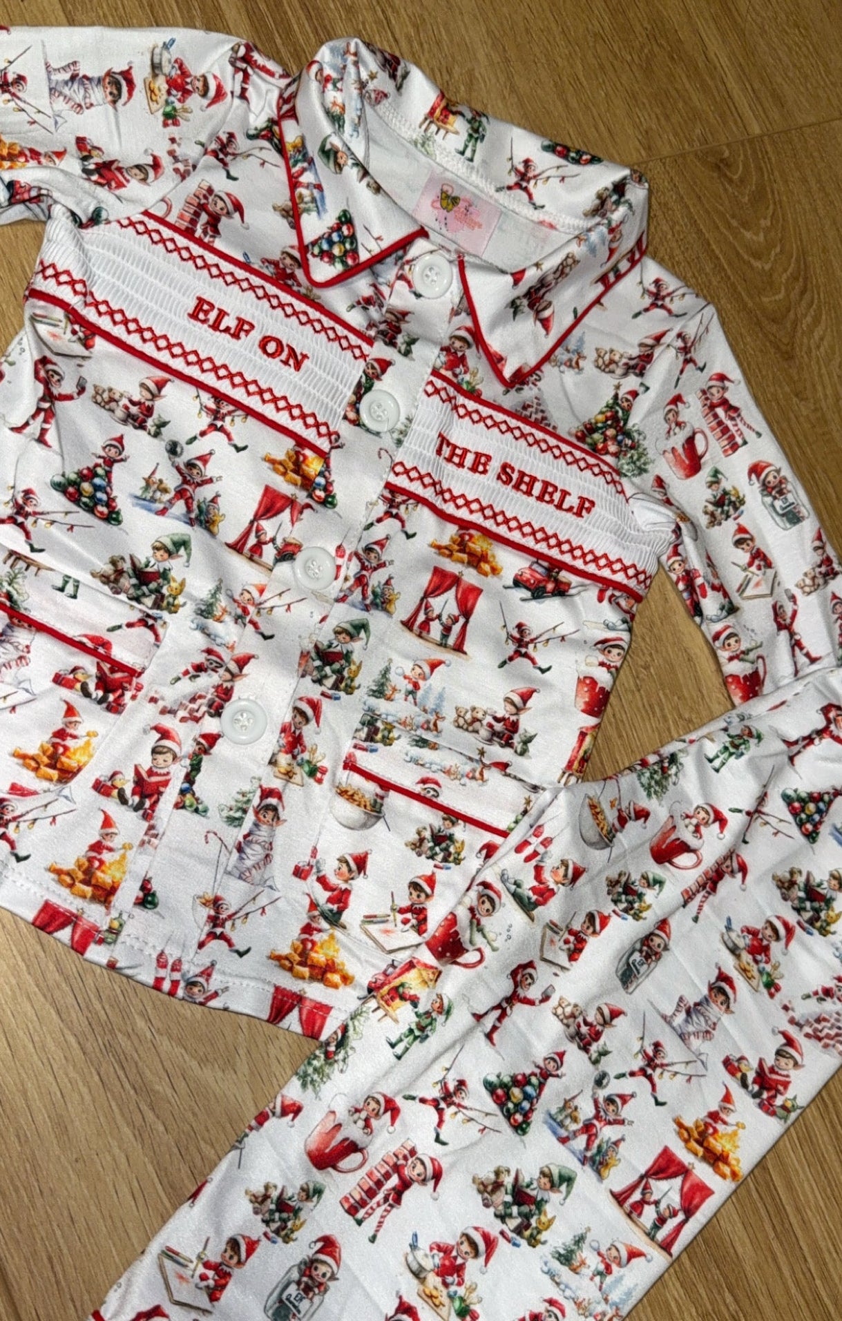 Boys elf on the shelf smock pyjamas