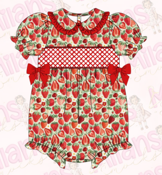 Girls ‘Strawberry Dream’ Bubble Romper (PRE ORDER)