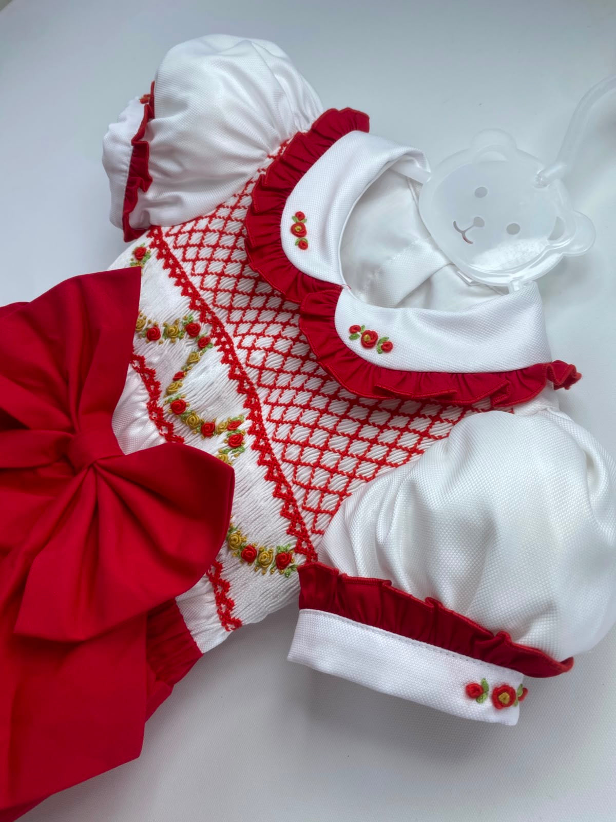 GIRLS ‘ROSE’ SMOCK ROMPER