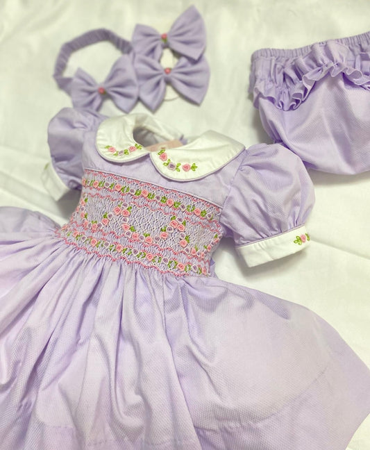 Exclusive lilac smock dress