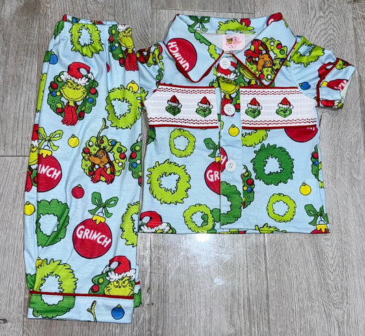 Boys Christmas smock pyjamas
