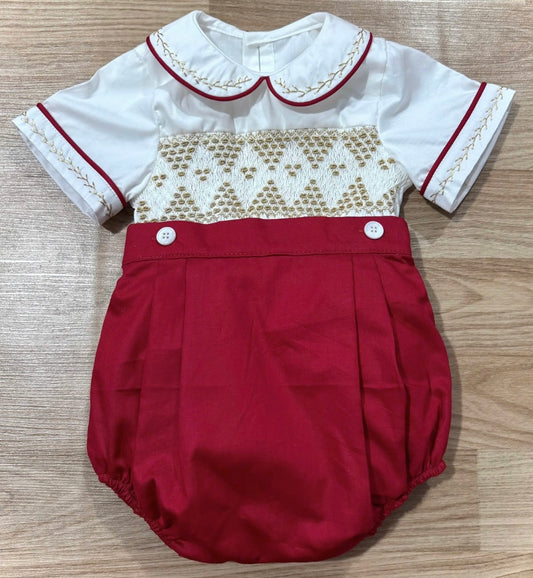 Pre order boys exclusive smocked romper set