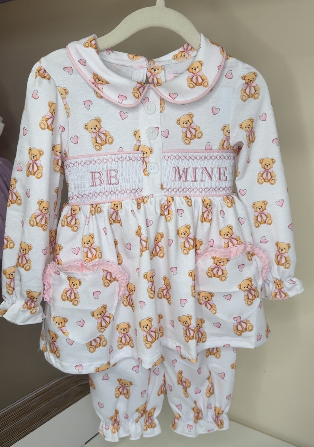Girls Teddy Smock Pyjamas