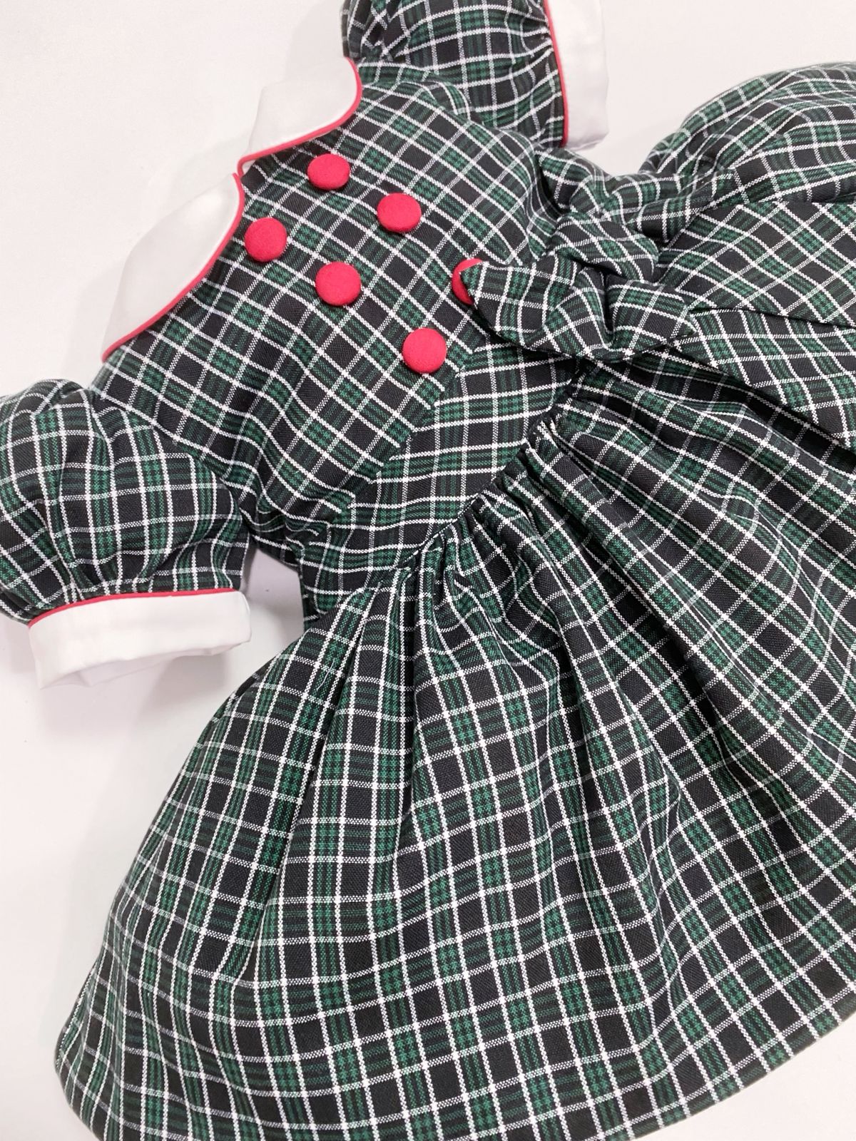 Green tartan classic dress