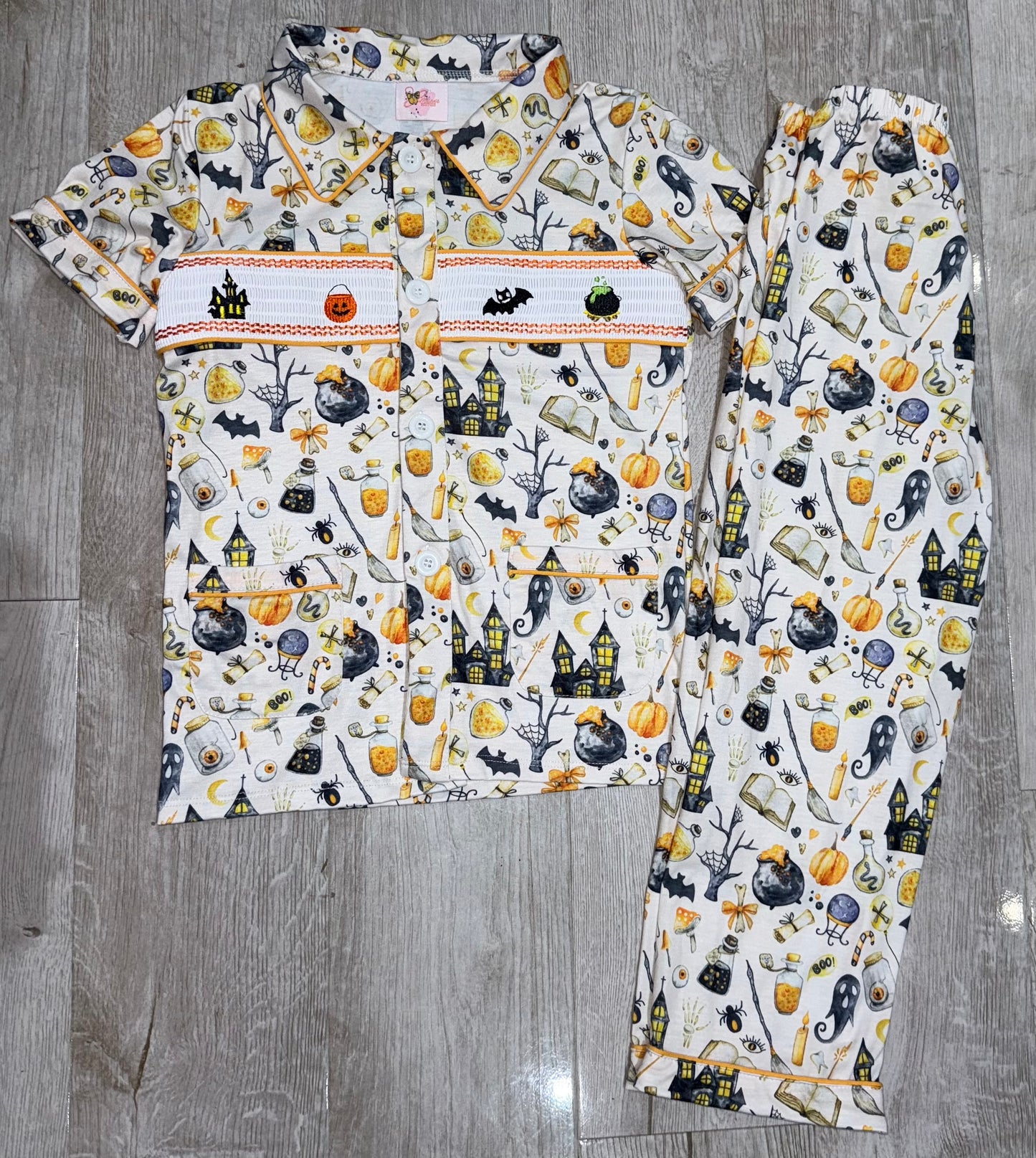 Boys Halloween smock pyjamas