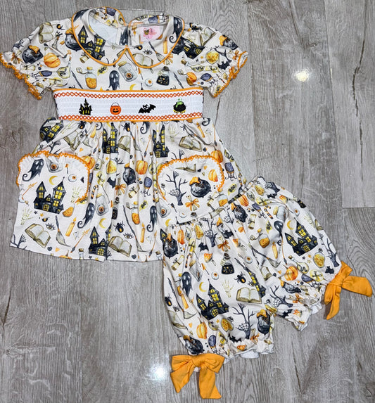 Girls Halloween smock pyjamas