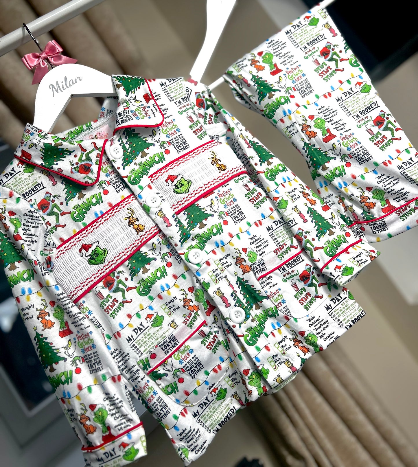 Boys Christmas smock pyjamas